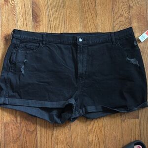 Old Navy Black Jean Shorts with Distressed Details ( R)